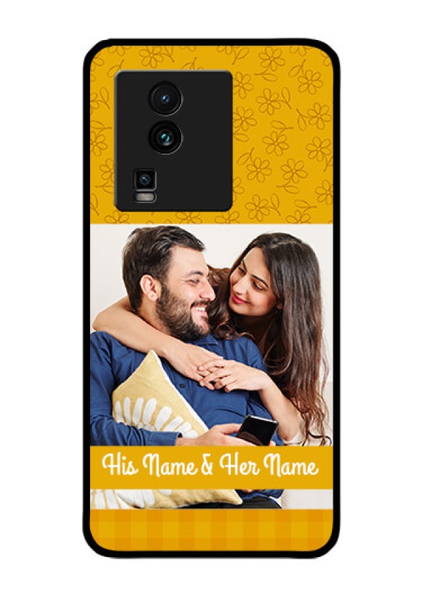 iQOO Neo 7 5G Custom Glass Mobile Case - Yellow Floral Design