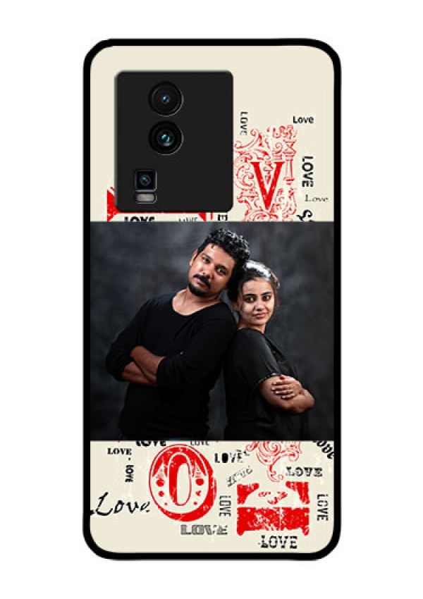 iQOO Neo 7 5G Photo Printing on Glass Case - Trendy Love Design Case