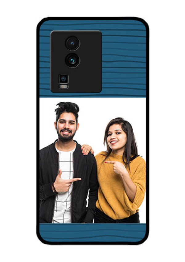 iQOO Neo 7 5G Custom Glass Phone Case - Blue Pattern Cover Design