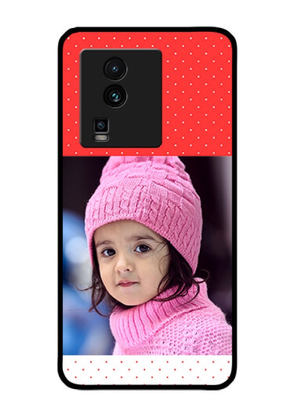 iQOO Neo 7 5G Photo Printing on Glass Case - Red Pattern Design