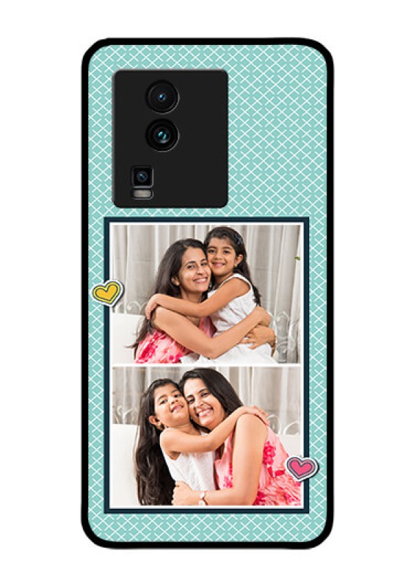 iQOO Neo 7 5G Custom Glass Phone Case - 2 Image Holder with Pattern Design