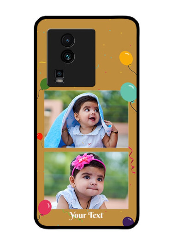 iQOO Neo 7 5G Personalized Glass Phone Case - Image Holder with Birthday Celebrations Design