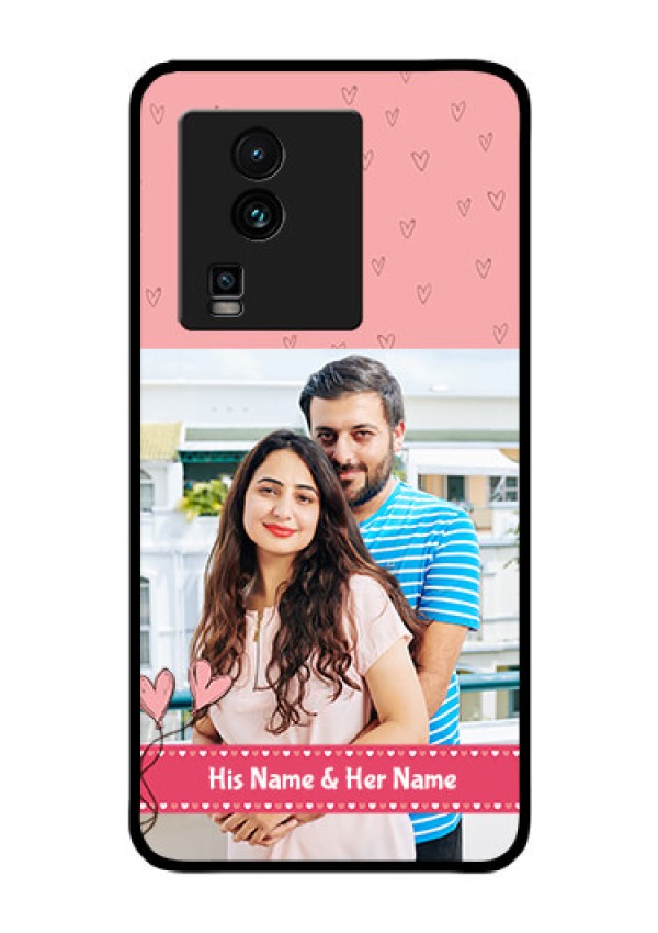iQOO Neo 7 5G Personalized Glass Phone Case - Love Design Peach Color