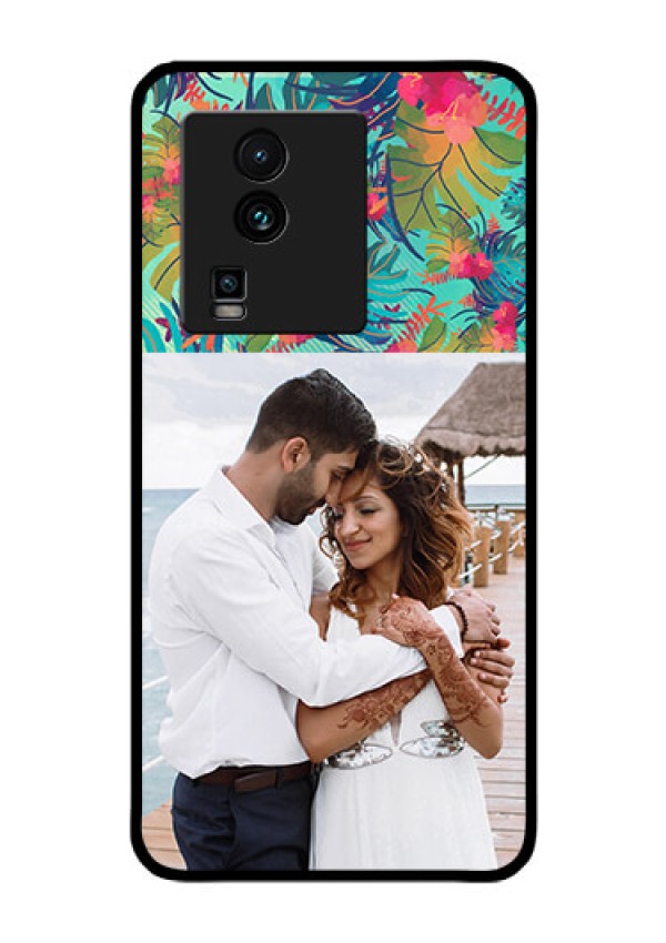 iQOO Neo 7 5G Photo Printing on Glass Case - Watercolor Floral Design
