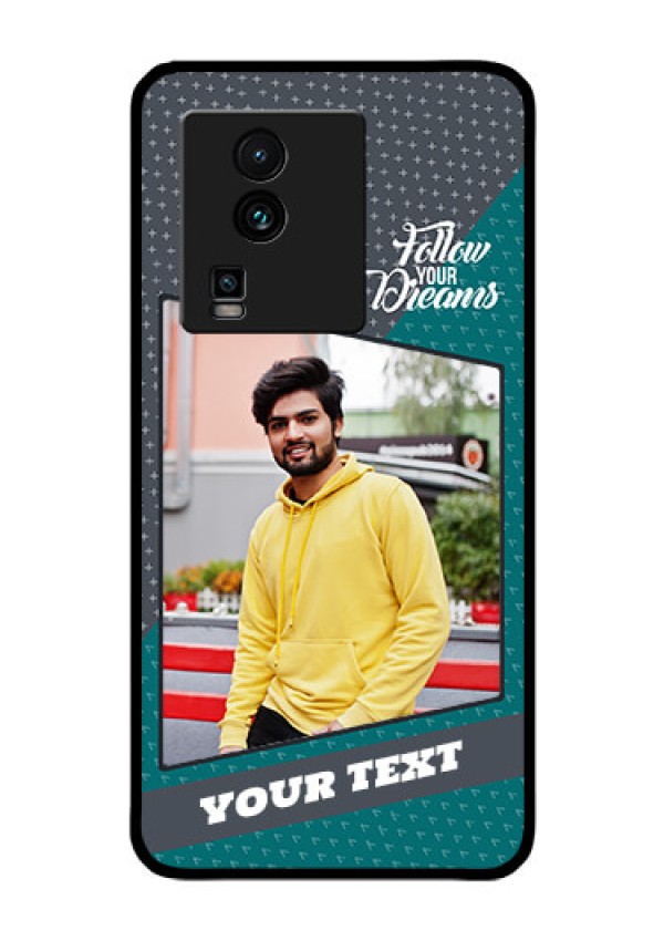 iQOO Neo 7 5G Personalized Glass Phone Case - Background Pattern Design with Quote