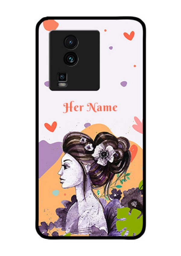 iQOO Neo 7 5G Personalized Glass Phone Case - Woman And Nature Design