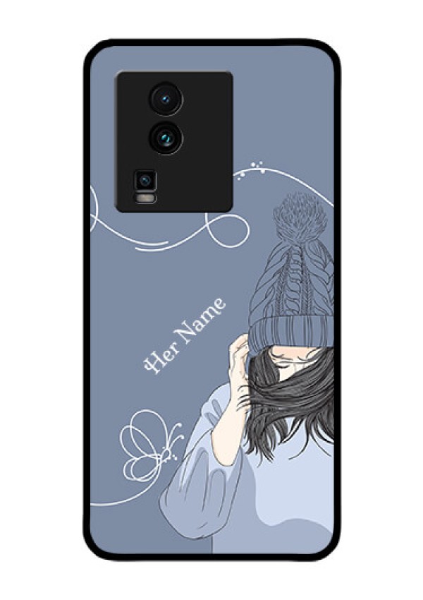 iQOO Neo 7 5G Custom Glass Mobile Case - Girl in winter outfit Design