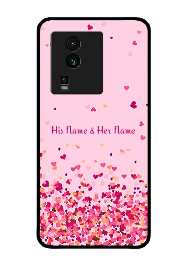 iQOO Neo 7 5G Photo Printing on Glass Case - Floating Hearts Design