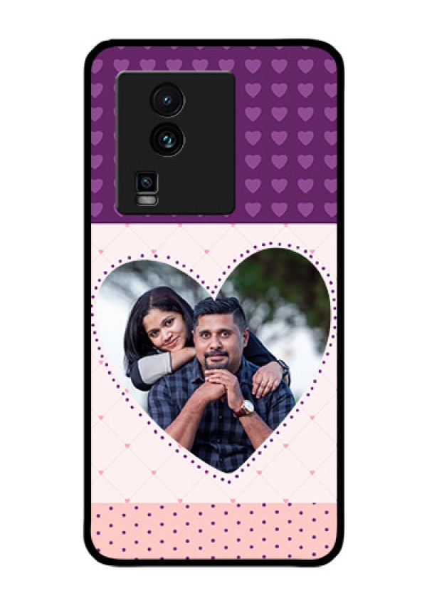 iQOO Neo 7 Pro 5G Custom Glass Phone Case - Violet Love Dots Design