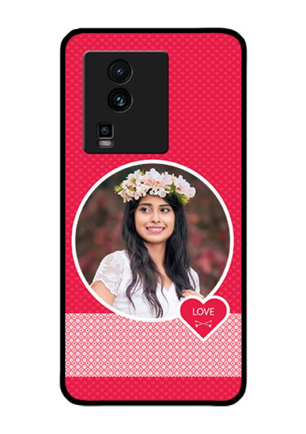 iQOO Neo 7 Pro 5G Personalised Glass Phone Case - Pink Pattern Design