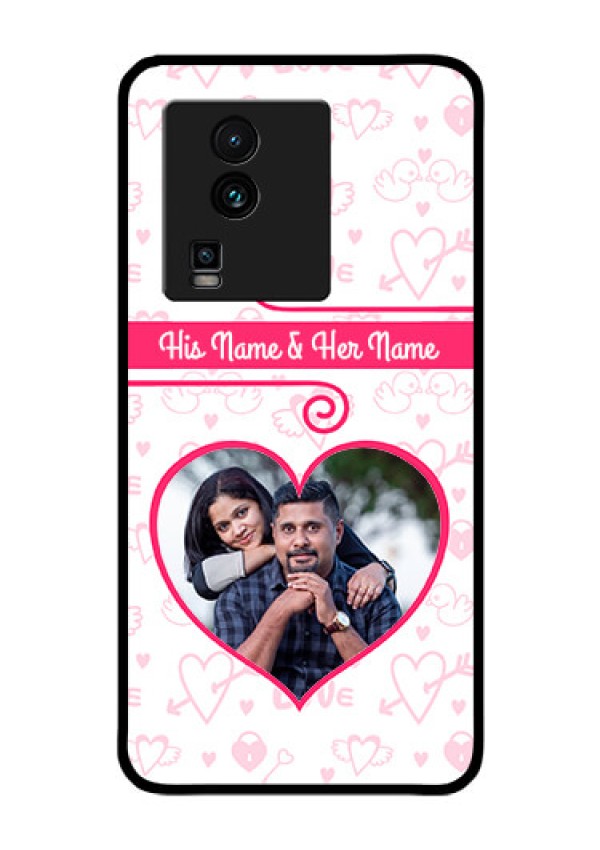 iQOO Neo 7 Pro 5G Personalized Glass Phone Case - Heart Shape Love Design
