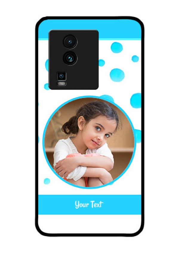 iQOO Neo 7 Pro 5G Photo Printing on Glass Case - Blue Bubbles Pattern Design