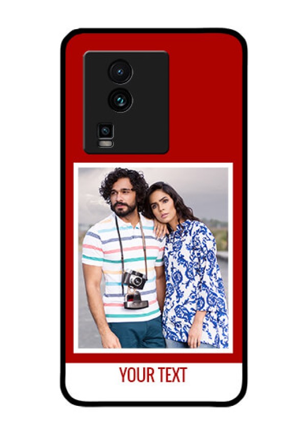 iQOO Neo 7 Pro 5G Personalized Glass Phone Case - Simple Red Color Design