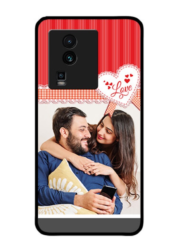 iQOO Neo 7 Pro 5G Custom Glass Mobile Case - Red Love Pattern Design