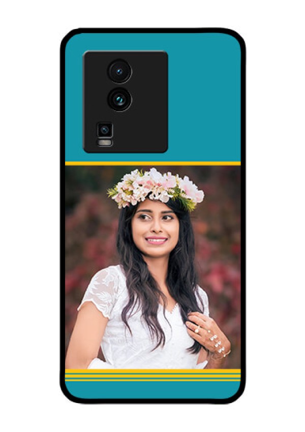 iQOO Neo 7 Pro 5G Custom Glass Phone Case - Yellow & Blue Design