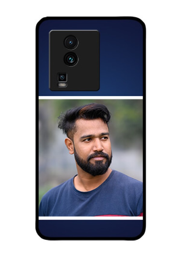 iQOO Neo 7 Pro 5G Personalized Glass Phone Case - Simple Royal Blue Design