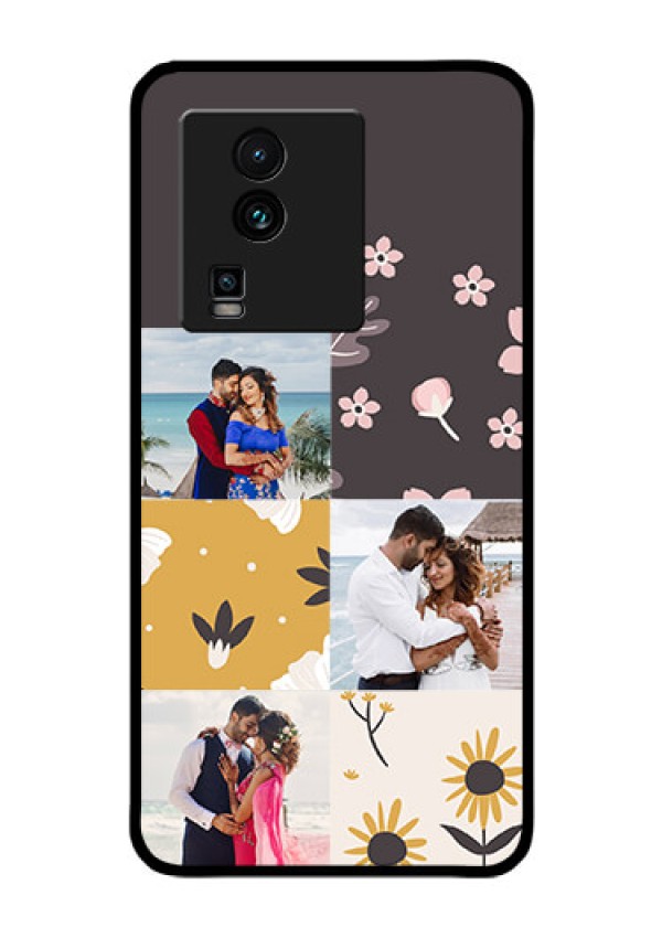 iQOO Neo 7 Pro 5G Photo Printing on Glass Case - 3 Images with Floral Design