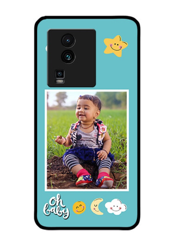 iQOO Neo 7 Pro 5G Personalized Glass Phone Case - Smiley Kids Stars Design