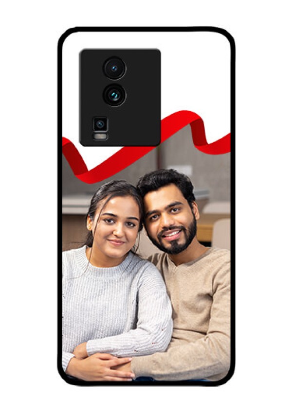 iQOO Neo 7 Pro 5G Photo Printing on Glass Case - Red Ribbon Frame Design