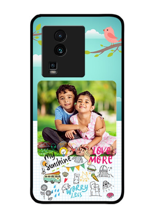iQOO Neo 7 Pro 5G Photo Printing on Glass Case - Doodle love Design