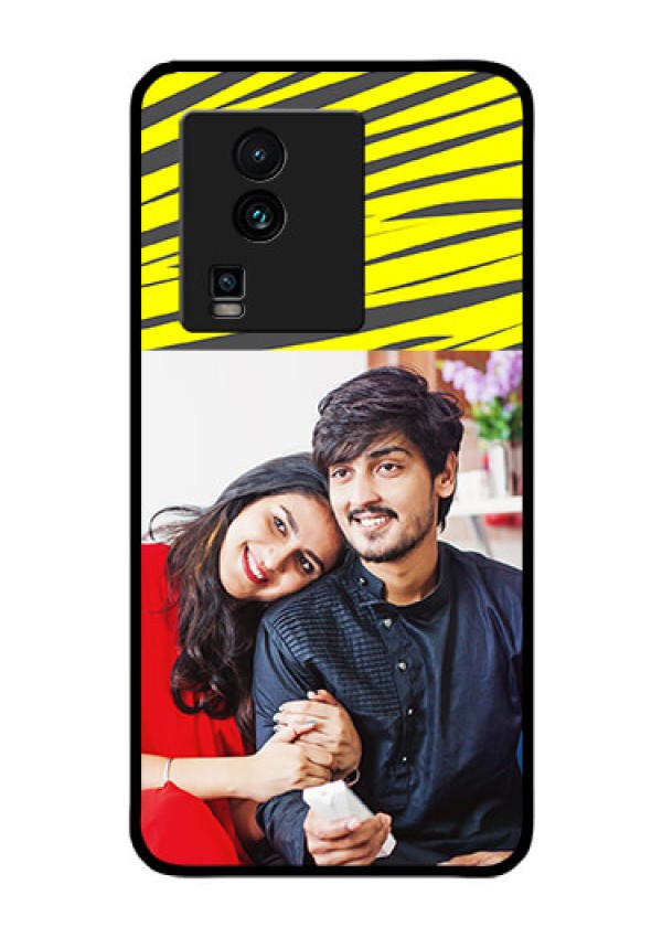 iQOO Neo 7 Pro 5G Photo Printing on Glass Case - Yellow Abstract Design