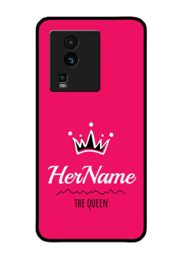 iQOO Neo 7 Pro 5G Glass Phone Case Queen with Name