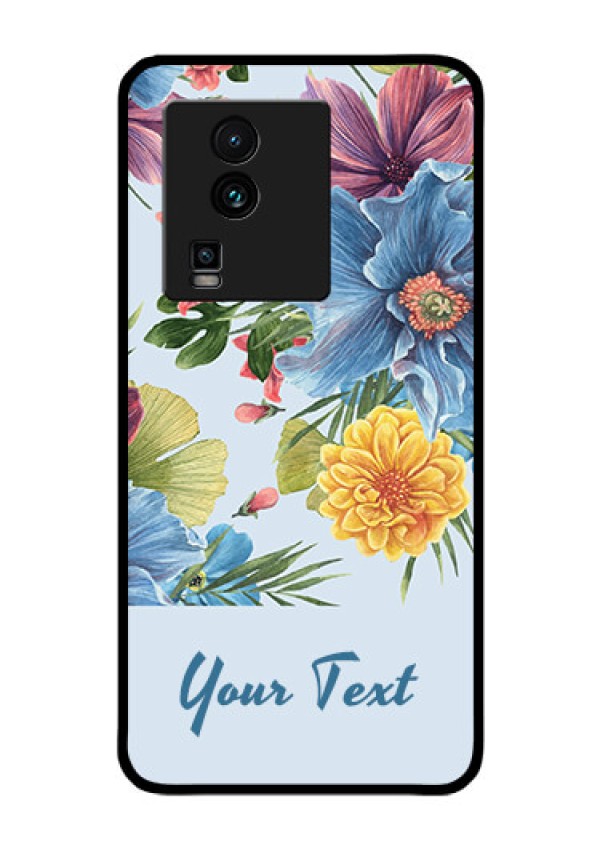 iQOO Neo 7 Pro 5G Custom Glass Mobile Case - Stunning Watercolored Flowers Painting Design