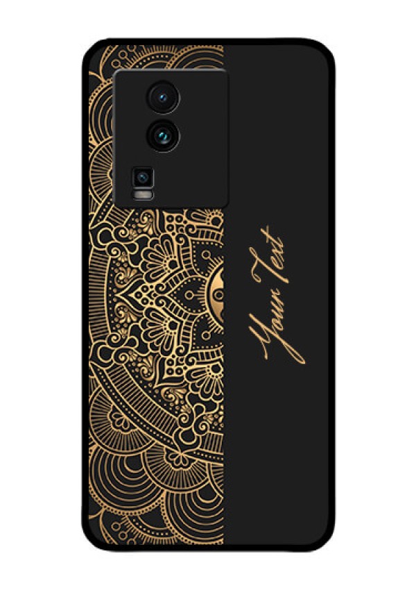 iQOO Neo 7 Pro 5G Photo Printing on Glass Case - Mandala art with custom text Design