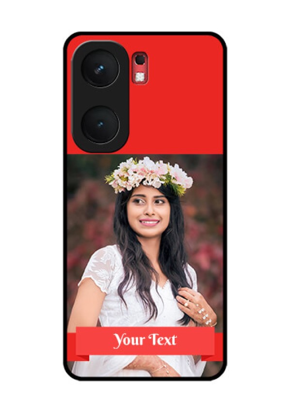 iQOO Neo 9 Pro 5G Custom Glass Phone Case - Simple Red Color Design