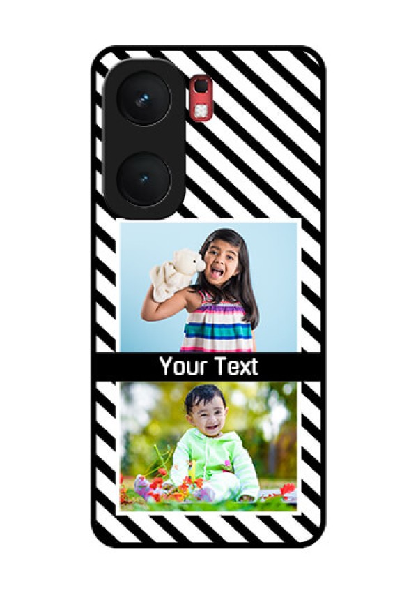 iQOO Neo 9 Pro 5G Custom Glass Phone Case - Black And White Stripes Design