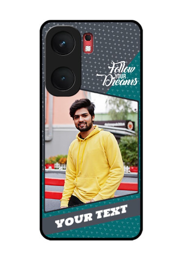 iQOO Neo 9 Pro 5G Custom Glass Phone Case - Background Pattern Design With Quote