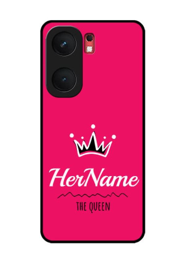 iQOO Neo 9 Pro 5G Custom Glass Phone Case - Queen With Name Design