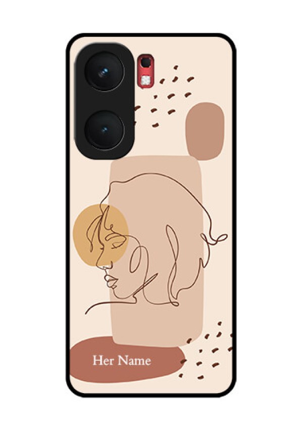 iQOO Neo 9 Pro 5G Custom Glass Phone Case - Calm Woman Line Art Design