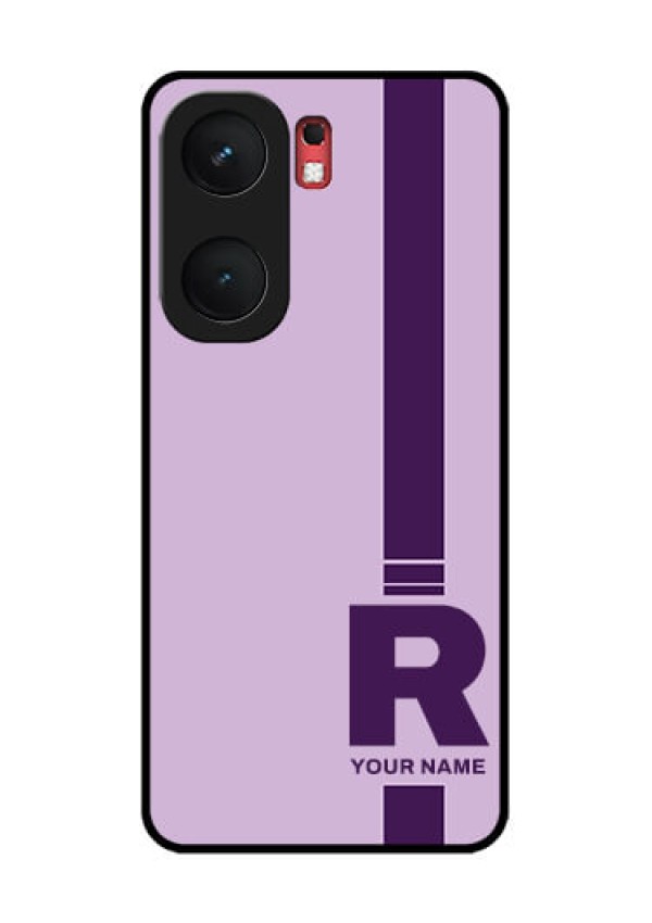 iQOO Neo 9 Pro 5G Custom Glass Phone Case - Simple Dual Tone Stripe With Name Design