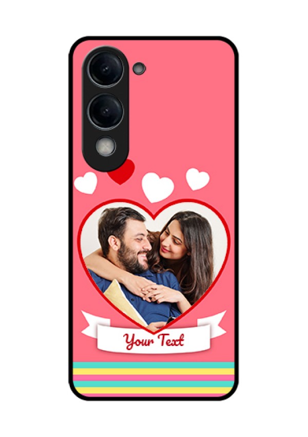 iQOO Z10 Lite Custom Glass Phone Case - Love Shapes Doodle Design