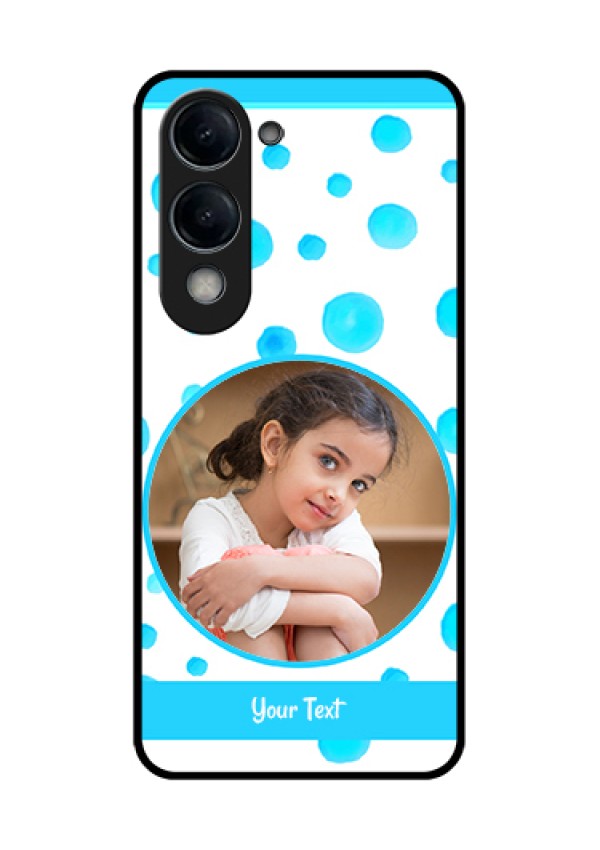 iQOO Z10 Lite Custom Glass Phone Case - Blue Bubbles Pattern Design