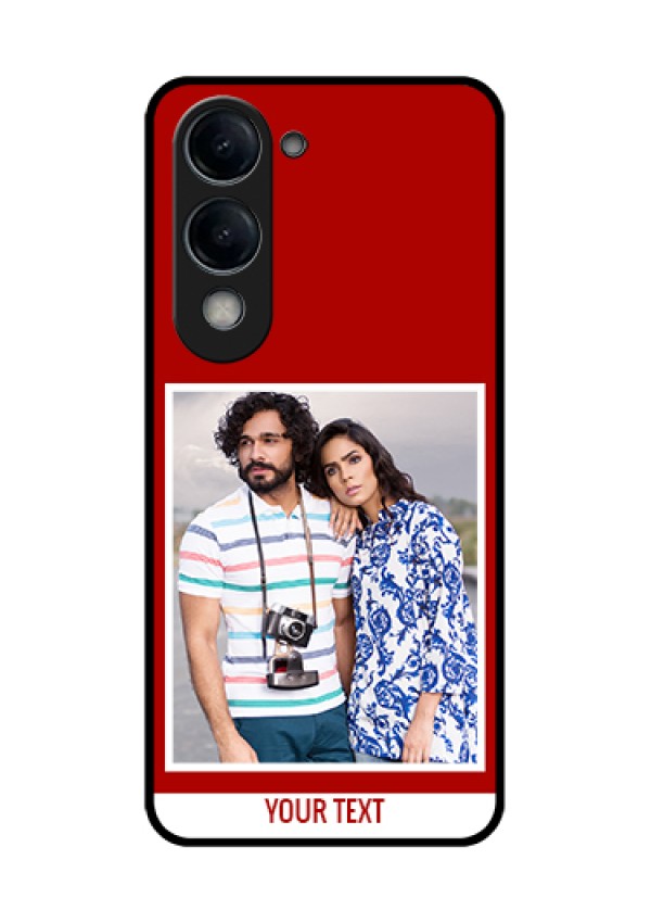 iQOO Z10 Lite Custom Glass Phone Case - Red Color Design