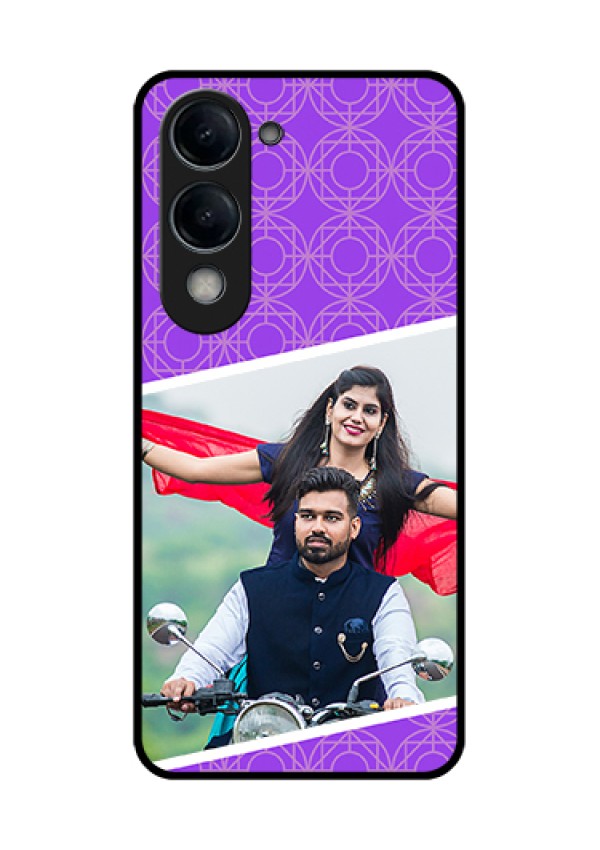 iQOO Z10 Lite Custom Glass Phone Case - Violet Color Pattern Design