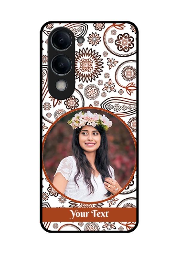 iQOO Z10 Lite Custom Glass Phone Case - Abstract Flower Design