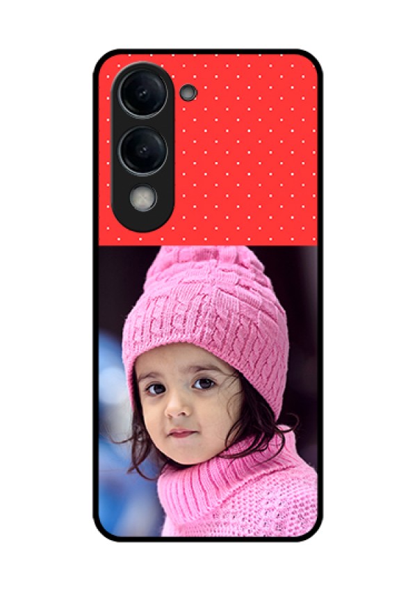 iQOO Z10 Lite Custom Glass Phone Case - Red Pattern Design