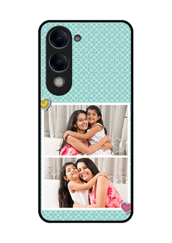 iQOO Z10 Lite Custom Glass Phone Case - 2 Image Holder With Pattern Design