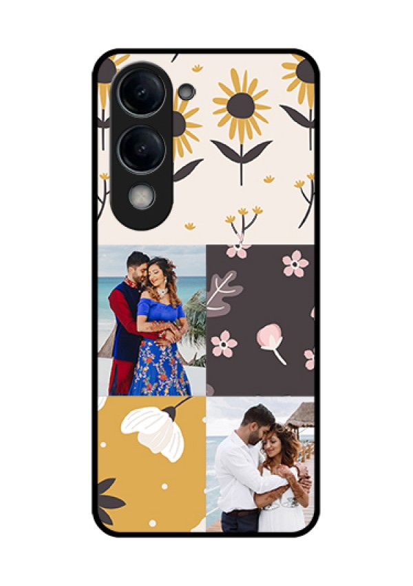 iQOO Z10 Lite Custom Glass Phone Case - 3 Images With Floral Design