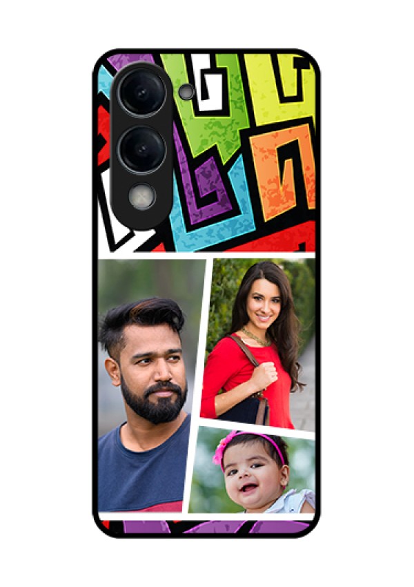 iQOO Z10 Lite Custom Glass Phone Case - Graffiti Pattern Design