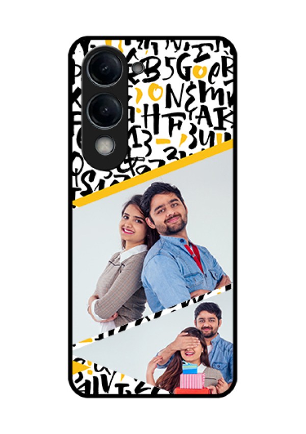 iQOO Z10 Lite Custom Glass Phone Case - Letters Pattern Design