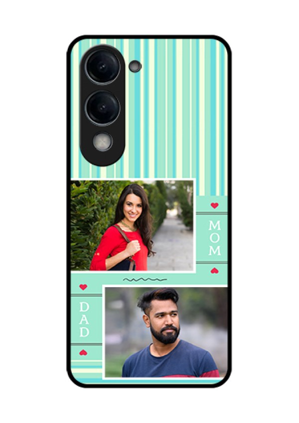 iQOO Z10 Lite Custom Glass Phone Case - Mom & Dad Pic Design