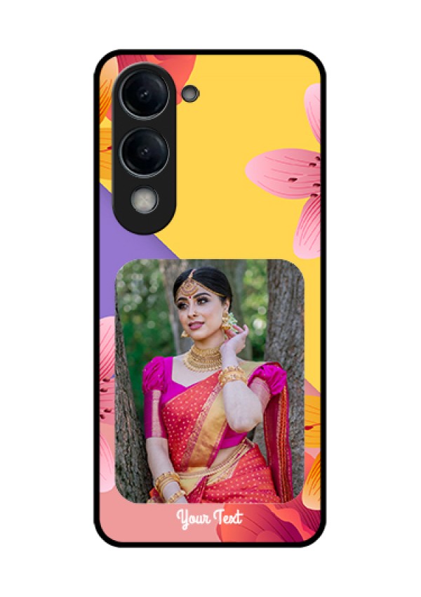 iQOO Z10 Lite Custom Glass Phone Case - 3 Image With Vintage Floral Design