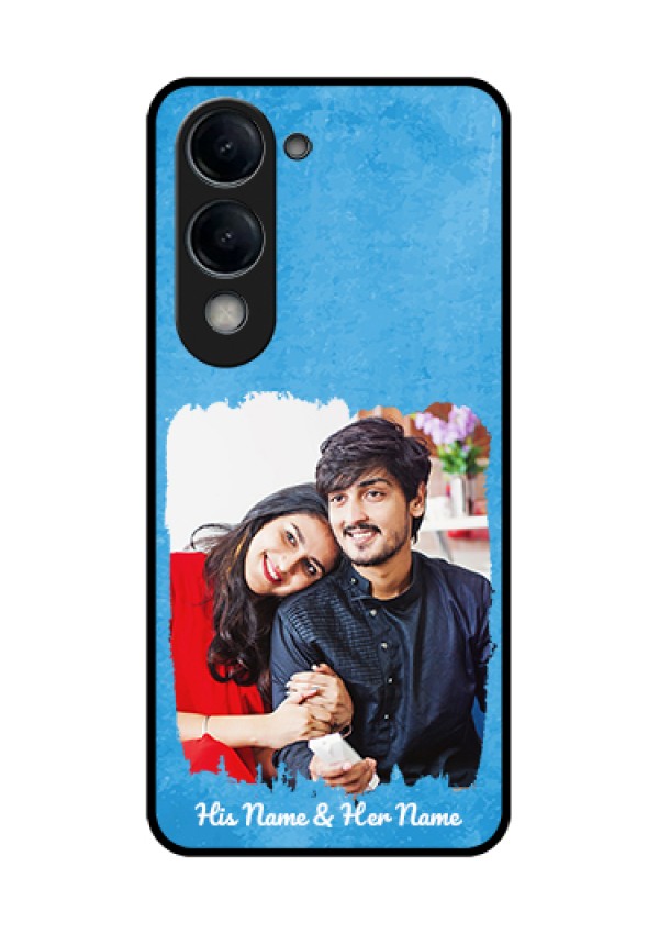 iQOO Z10 Lite Custom Glass Phone Case - Blue Color Vintage Design