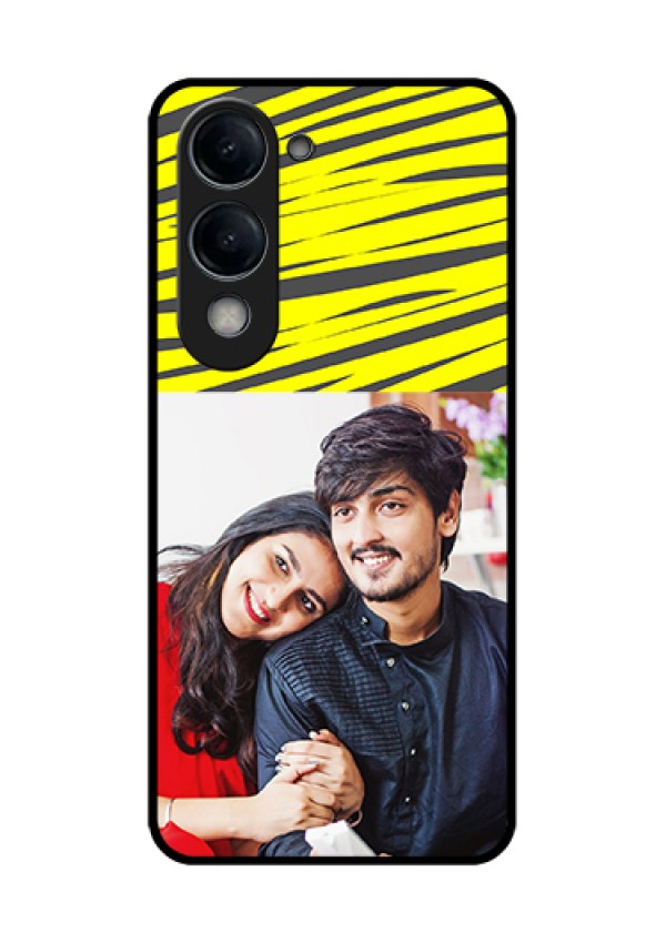 iQOO Z10 Lite Custom Glass Phone Case - Yellow Abstract Design
