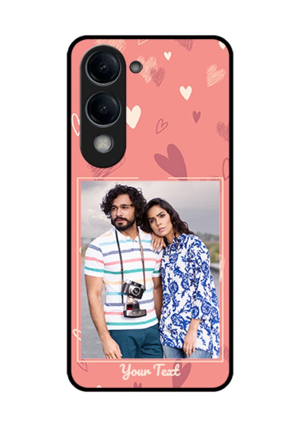 iQOO Z10 Lite Custom Glass Phone Case - Love Doodle Art Design