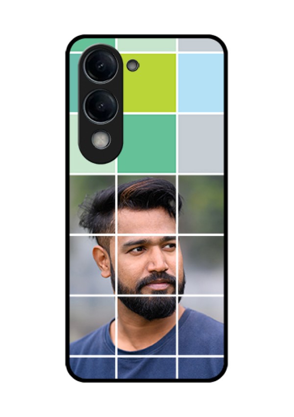 iQOO Z10 Lite Custom Glass Phone Case - With White Box Pattern